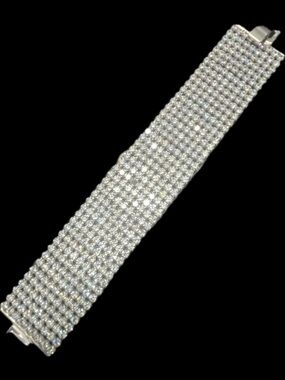 New HUGE BLING Cz Diamond Tennis Line Statement Bracelet ladies jewelry Silver